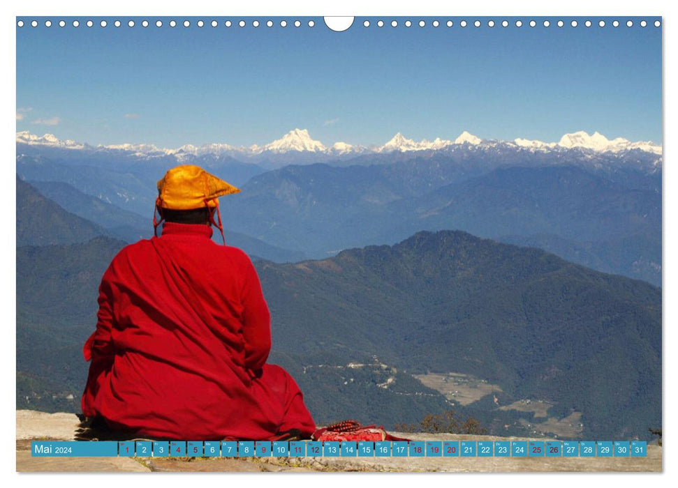 Bhutan - Frieden und Glück im Himalaya (CALVENDO Wandkalender 2024)