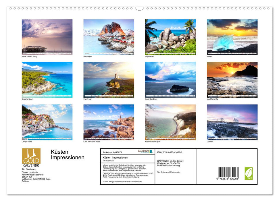 Küsten Impressionen (CALVENDO Premium Wandkalender 2024)