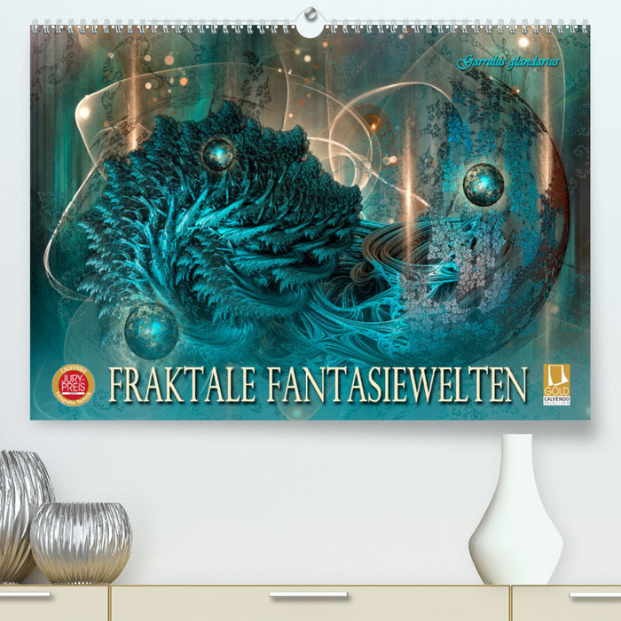 Fraktale Fantasiewelten (CALVENDO Premium Wandkalender 2024)
