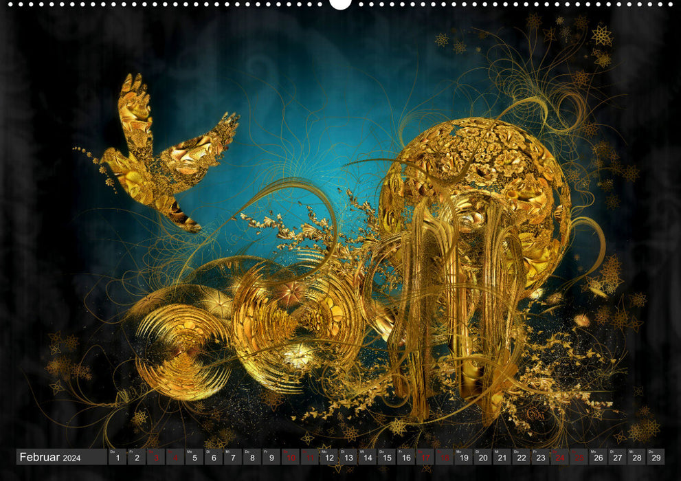 Fractal fantasy worlds (CALVENDO Premium Wall Calendar 2024) 