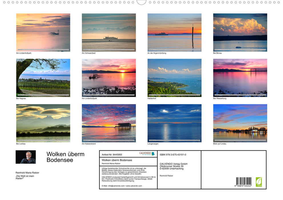 Wolken überm Bodensee (CALVENDO Wandkalender 2024)