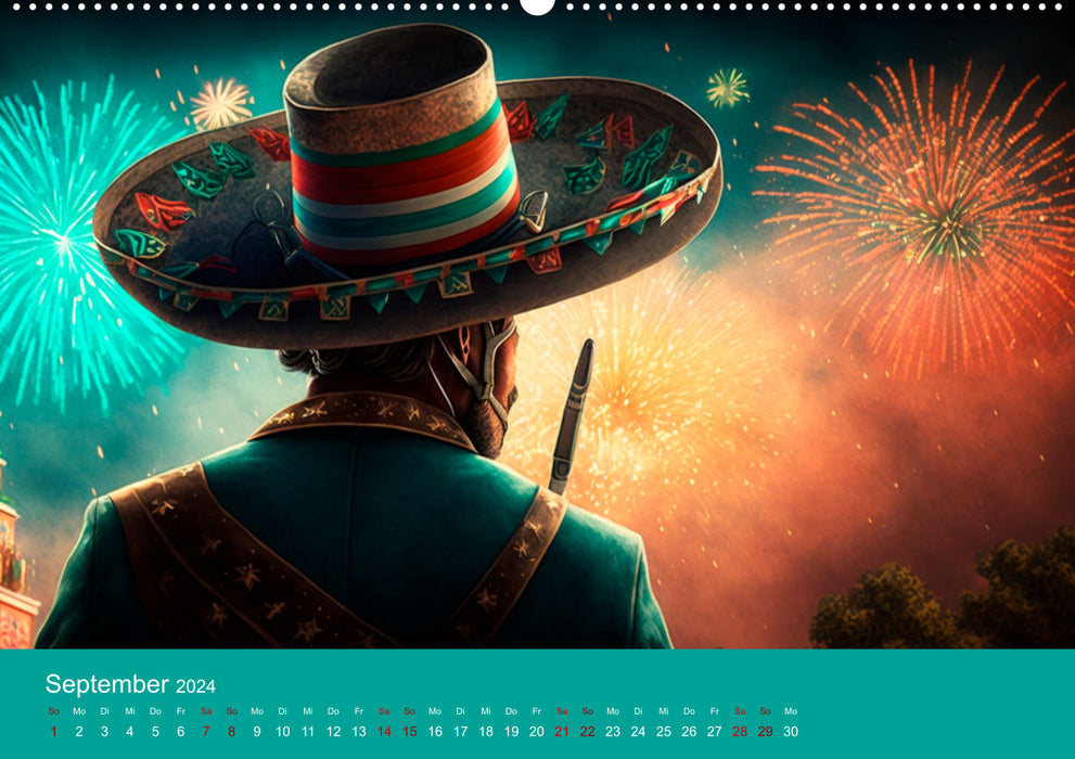 Farben Mexikos: Eine farbenfrohe Reise durch die Jahreszeiten (CALVENDO Wandkalender 2024)