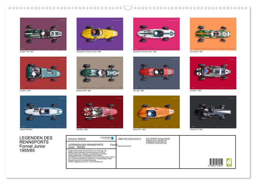 Légendes des courses - Formule Junior 1955-1965 (calendrier mural CALVENDO 2024) 