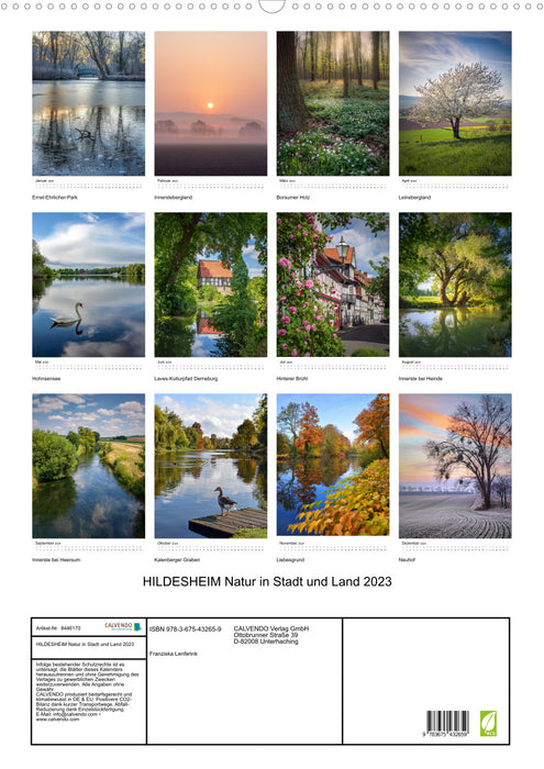 Hildesheim - Nature in town and country 2023 (CALVENDO wall calendar 2024) 