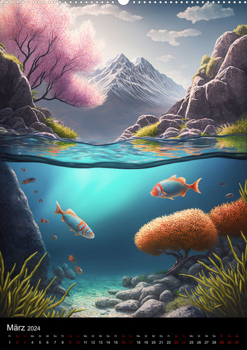 Die Schönheit unter und über Wasser (CALVENDO Wandkalender 2024)
