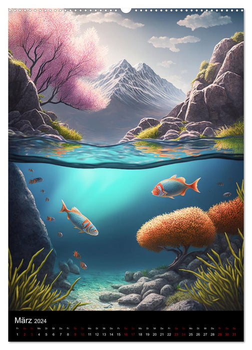 Die Schönheit unter und über Wasser (CALVENDO Wandkalender 2024)