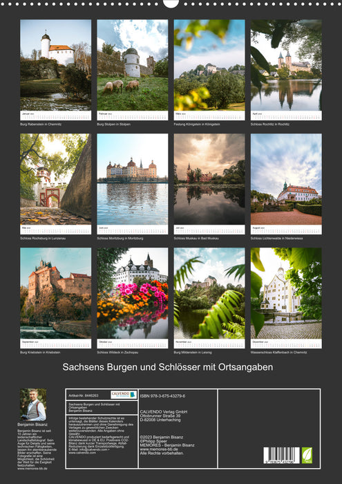 Saxony's castles and palaces with location information (CALVENDO wall calendar 2024) 