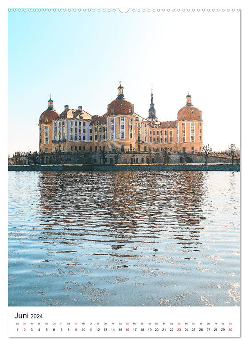 Saxony's castles and palaces with location information (CALVENDO Premium Wall Calendar 2024) 