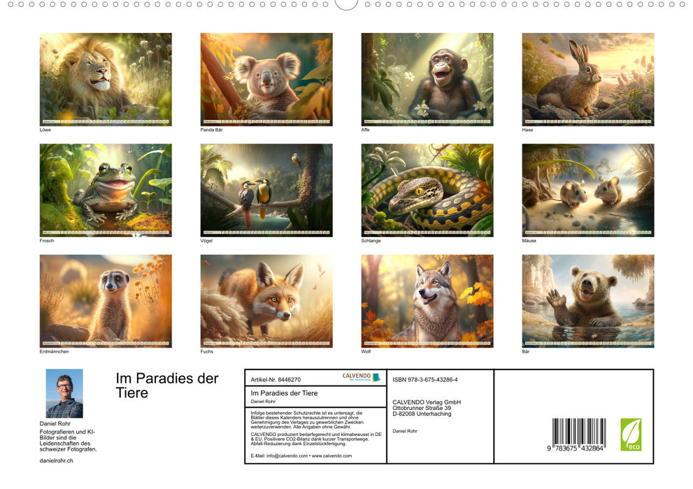 Im Paradies der Tiere (CALVENDO Premium Wandkalender 2024)
