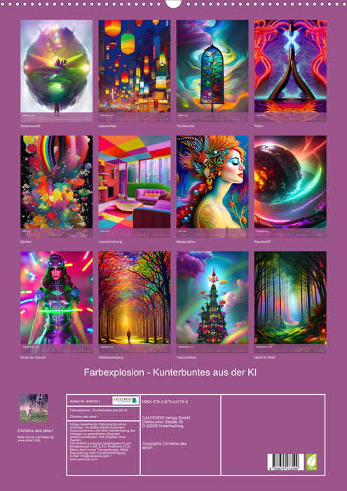 Color explosion - colorful things from AI (CALVENDO wall calendar 2024) 