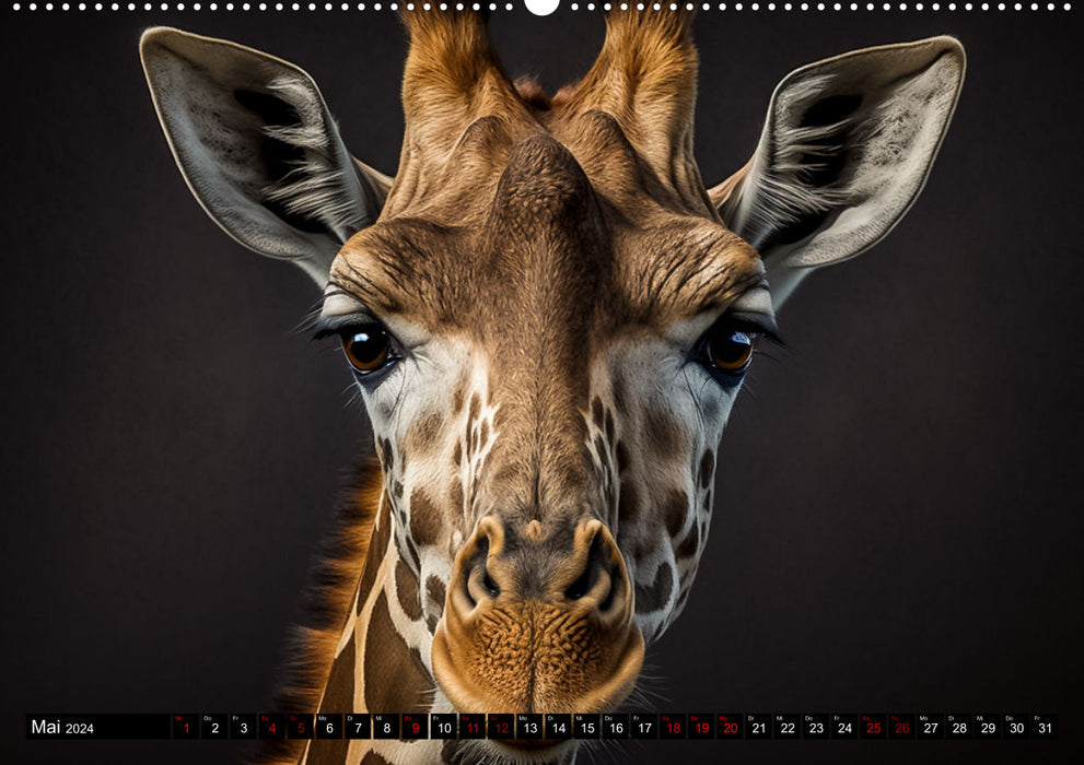 Portraits of wild animals (CALVENDO Premium Wall Calendar 2024) 