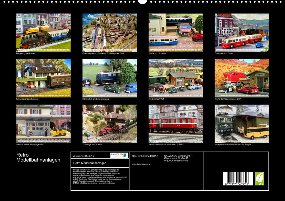 Retro Modellbahnanlagen (CALVENDO Premium Wandkalender 2024)