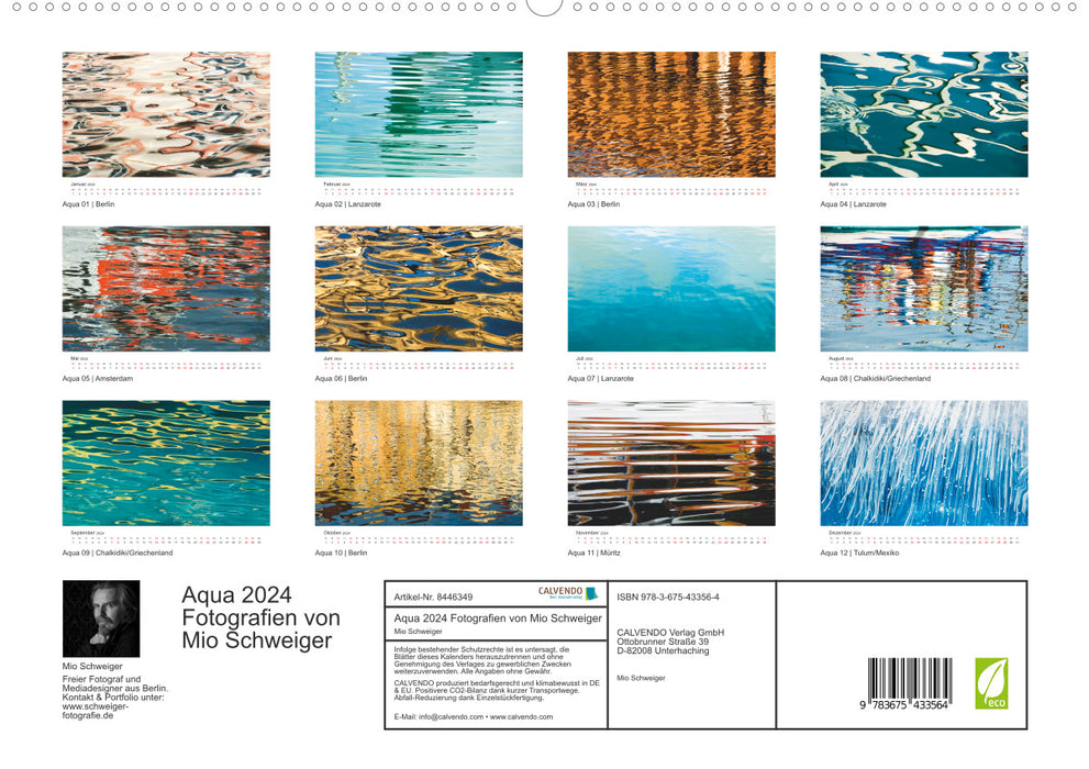 Aqua 2024 photographs by Mio Schweiger (CALVENDO Premium Wall Calendar 2024) 