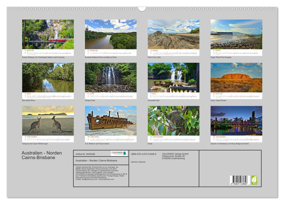 Australien - Norden Cairns-Brisbane (CALVENDO Wandkalender 2024)