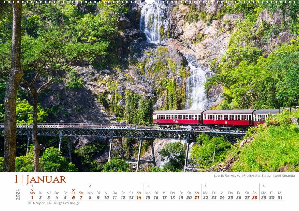 Australia - North Cairns-Brisbane (CALVENDO Premium Wall Calendar 2024) 
