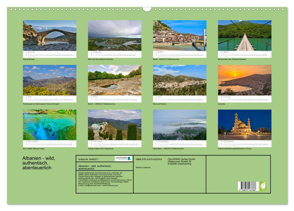 Albanien - wild, authentisch, abenteuerlich (CALVENDO Wandkalender 2024)