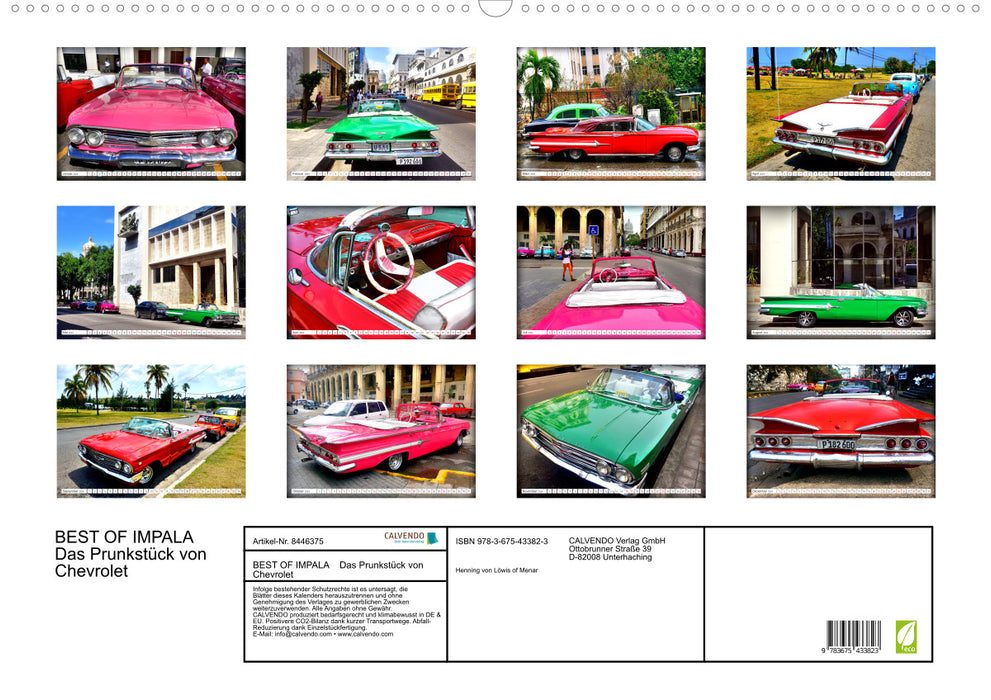 BEST OF IMPALA - The showpiece from Chevrolet (CALVENDO wall calendar 2024) 