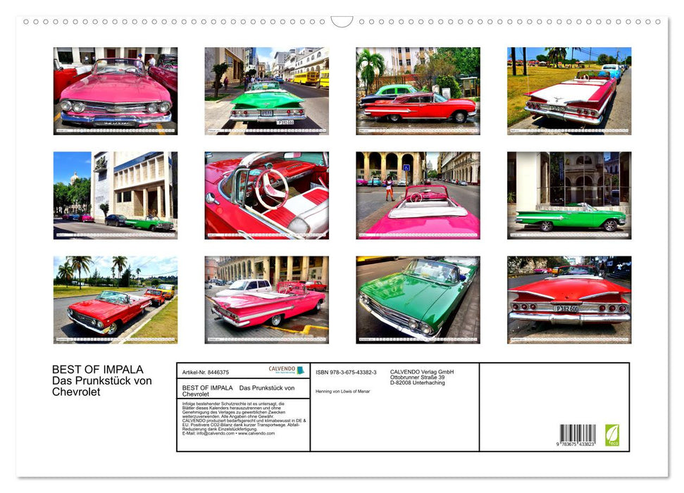 BEST OF IMPALA - Das Prunkstück von Chevrolet (CALVENDO Wandkalender 2024)