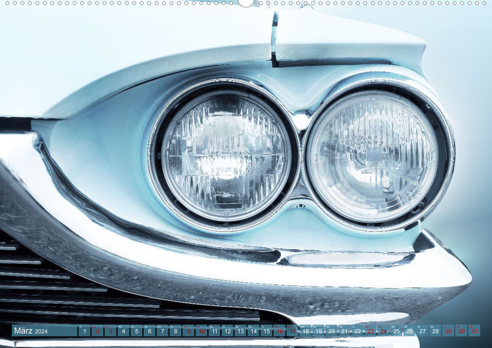 US car classics 1950s to 1970s details (CALVENDO wall calendar 2024) 