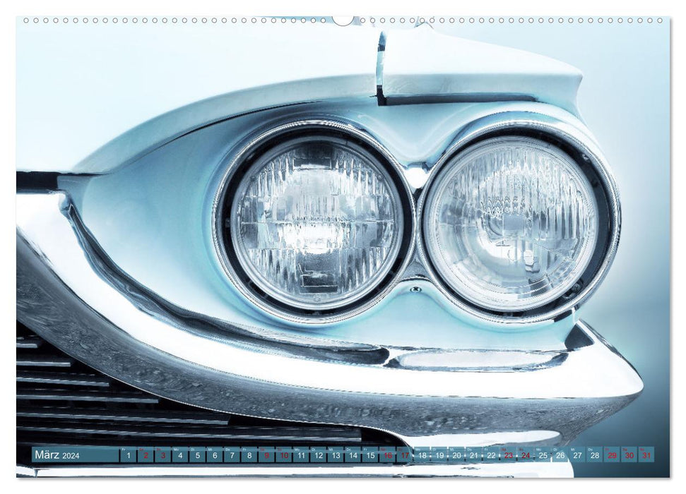 US Autoklassiker 1950er bis 1970er Details (CALVENDO Premium Wandkalender 2024)