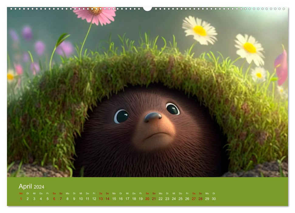 Mole Mania Une année pleine d'aventures absurdes (Calendrier mural CALVENDO Premium 2024) 