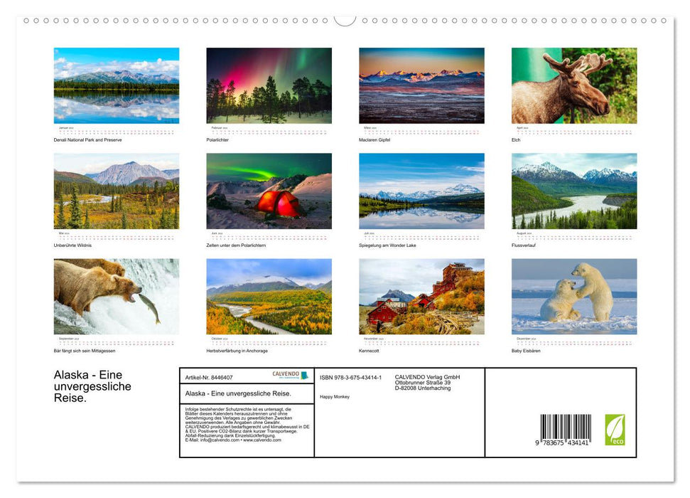 Alaska - Eine unvergessliche Reise. (CALVENDO Premium Wandkalender 2024)