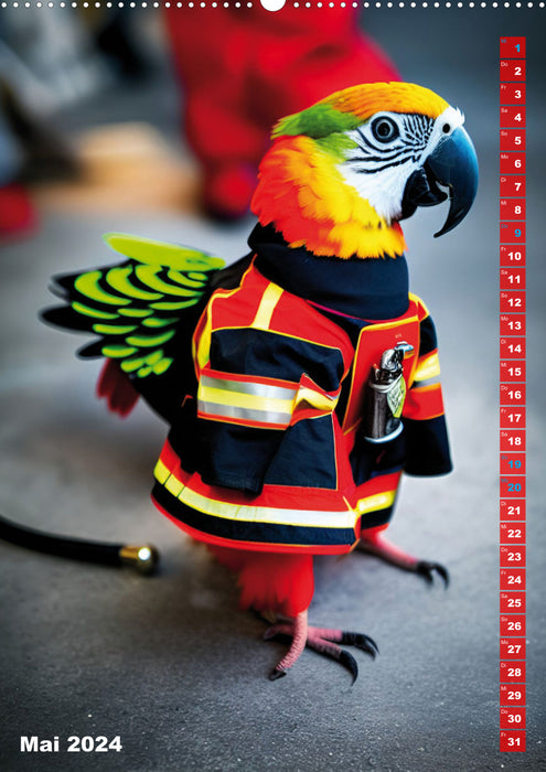 Service d'incendie – Calendrier des services d'incendie pour animaux (calendrier mural CALVENDO 2024) 
