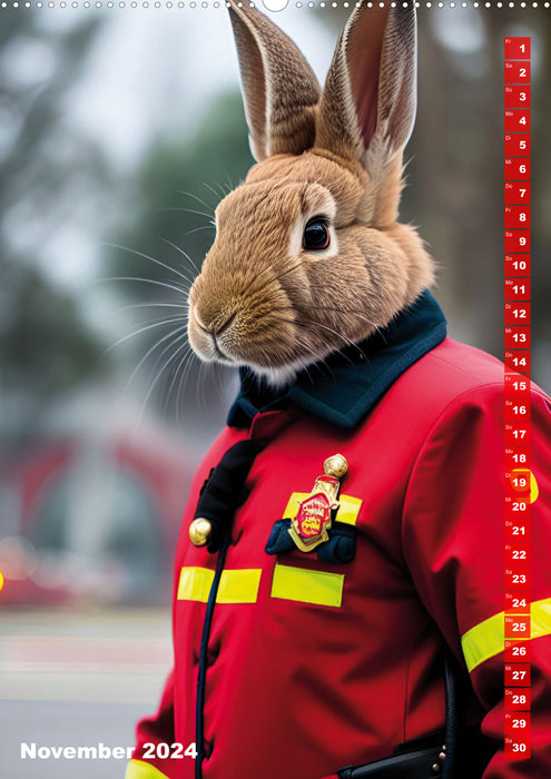 Service d'incendie – Calendrier des services d'incendie pour animaux (Calvendo Premium Wall Calendar 2024) 