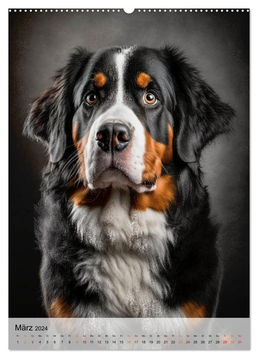 Bernese Mountain Dog - good-natured and loyal (CALVENDO Premium Wall Calendar 2024) 