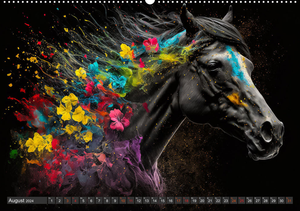 Chevaux et fleurs (Calvendo Premium Wall Calendar 2024) 