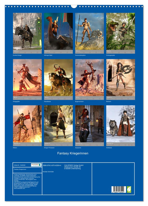 Fantasy Kriegerinnen (CALVENDO Wandkalender 2024)