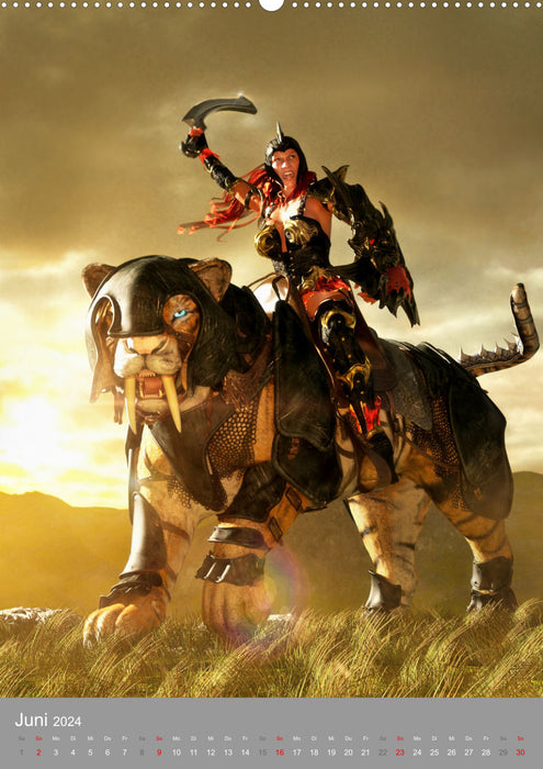 Fantasy Kriegerinnen (CALVENDO Premium Wandkalender 2024)