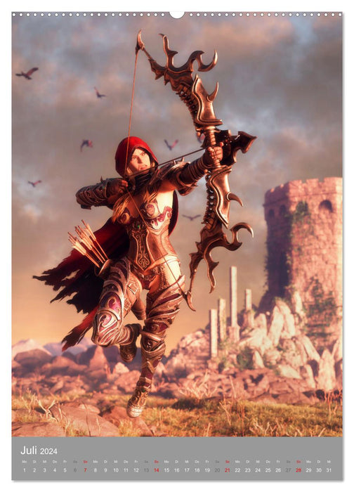 Fantasy warriors (CALVENDO Premium Wall Calendar 2024) 