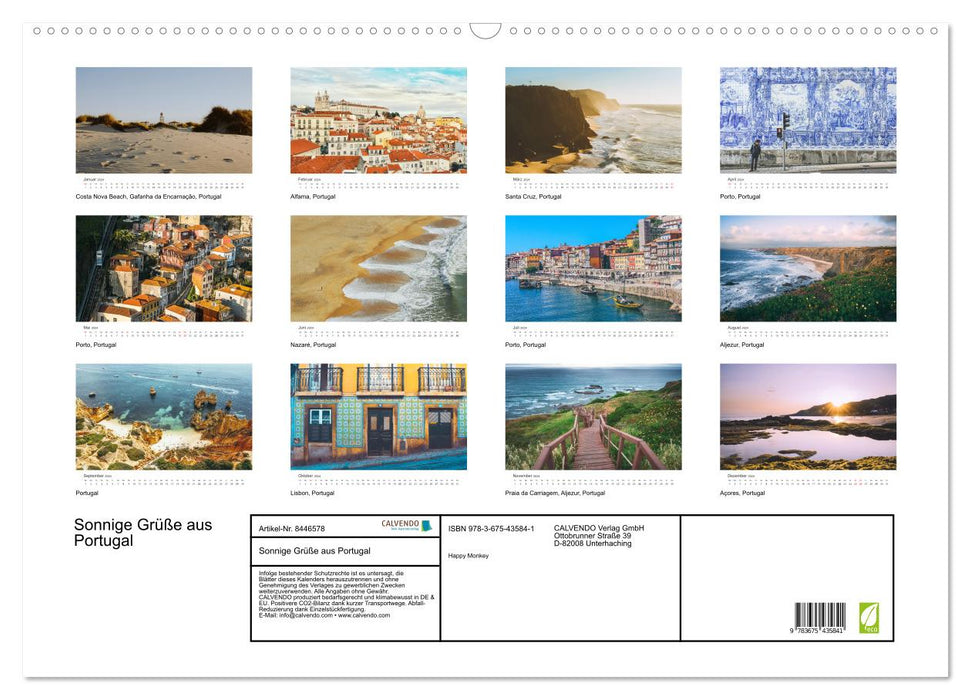 Sunny greetings from Portugal (CALVENDO wall calendar 2024) 