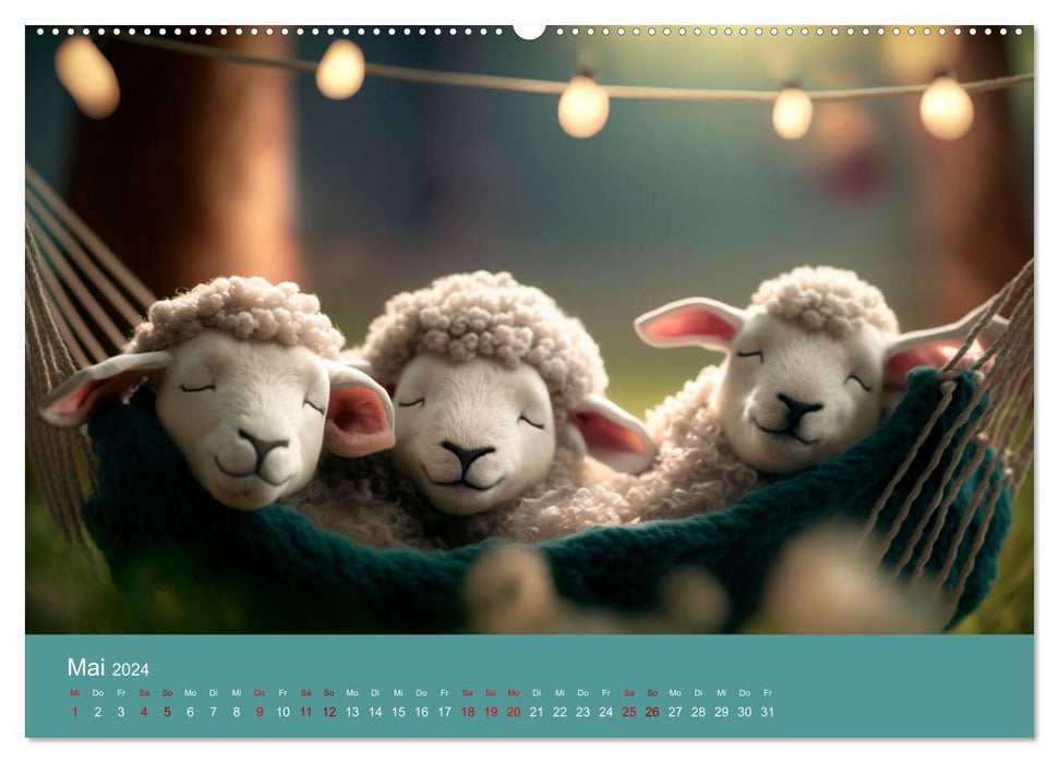 Die Schafe sind los Wollige Aussichten (CALVENDO Wandkalender 2024)
