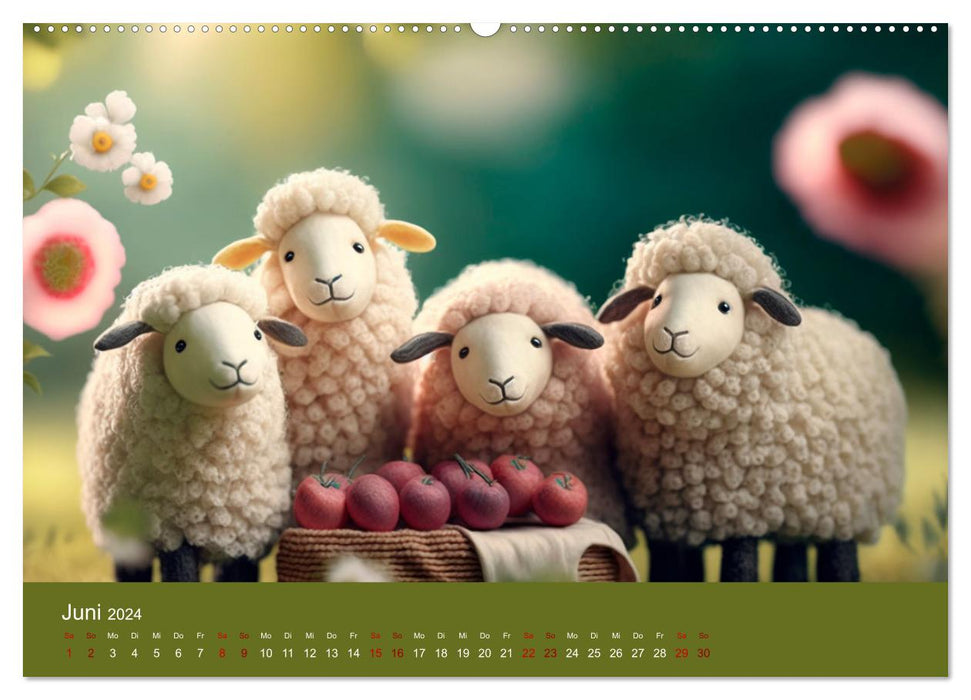 Die Schafe sind los Wollige Aussichten (CALVENDO Wandkalender 2024)