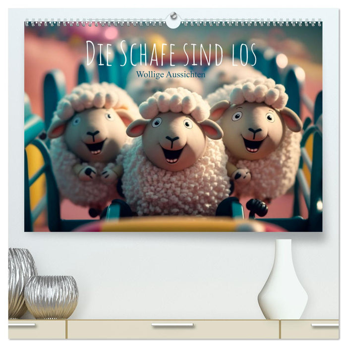 Les moutons sont en liberté Perspectives laineuses (Calendrier mural CALVENDO Premium 2024) 