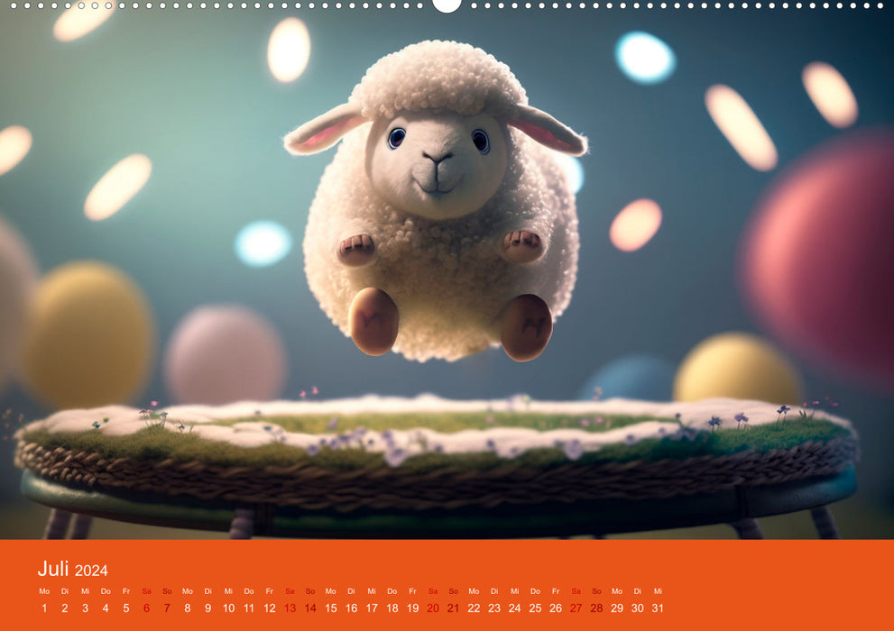 Die Schafe sind los Wollige Aussichten (CALVENDO Premium Wandkalender 2024)