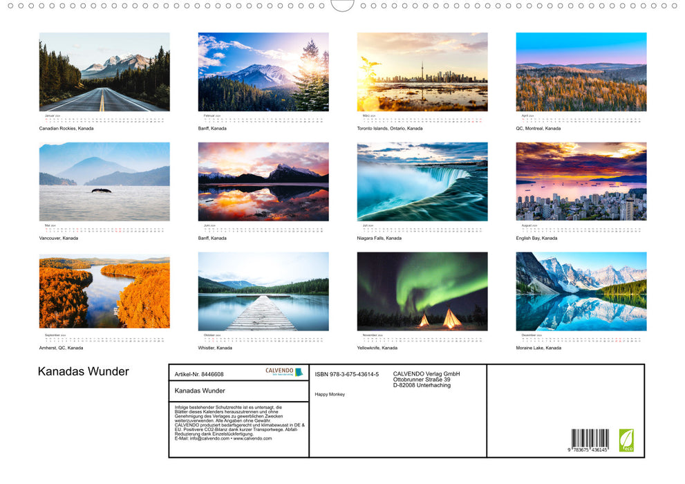 Canada's Wonders (CALVENDO Wall Calendar 2024) 