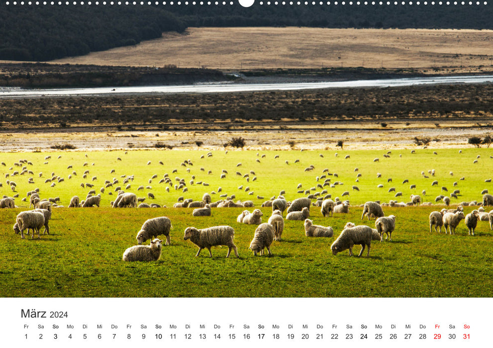 Naturschauspiel Neuseeland (CALVENDO Premium Wandkalender 2024)