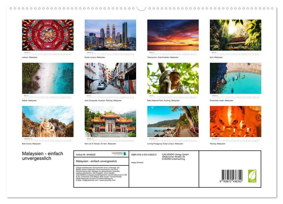 Malaysien - einfach unvergesslich (CALVENDO Premium Wandkalender 2024)