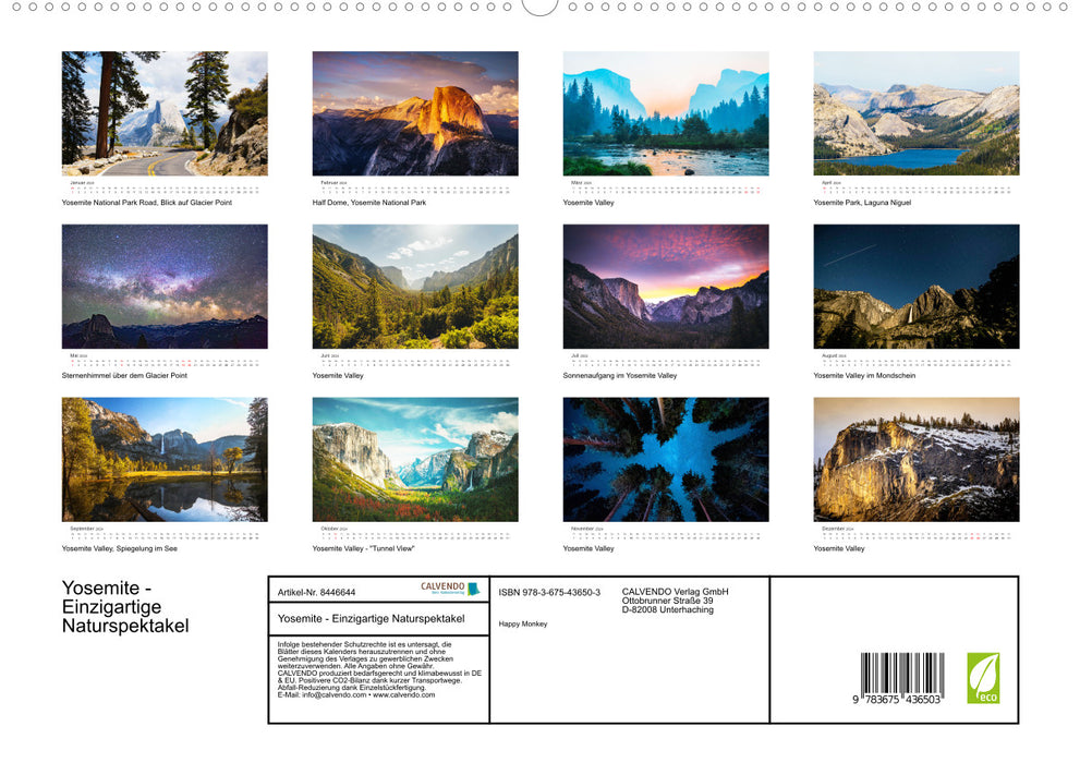 Yosemite - Unique natural spectacles (CALVENDO Premium Wall Calendar 2024) 
