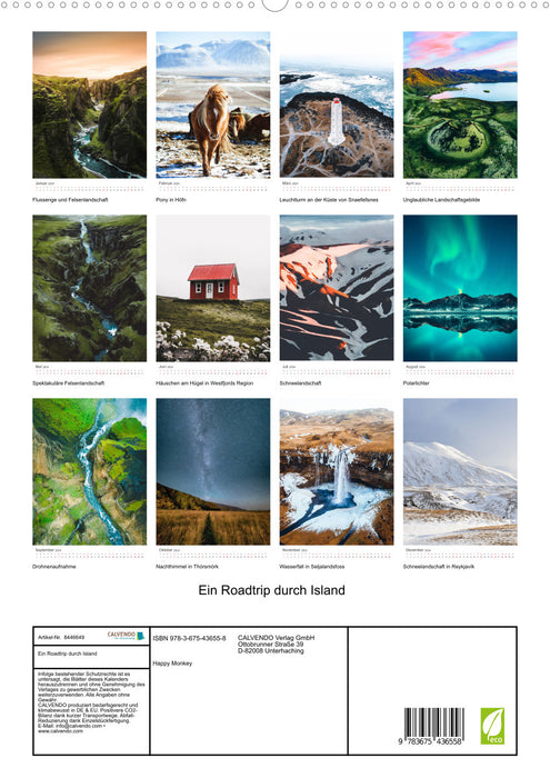 A road trip through Iceland (CALVENDO Premium Wall Calendar 2024) 