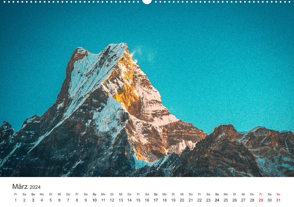 Des sommets montagneux imposants (Calendrier mural CALVENDO Premium 2024) 