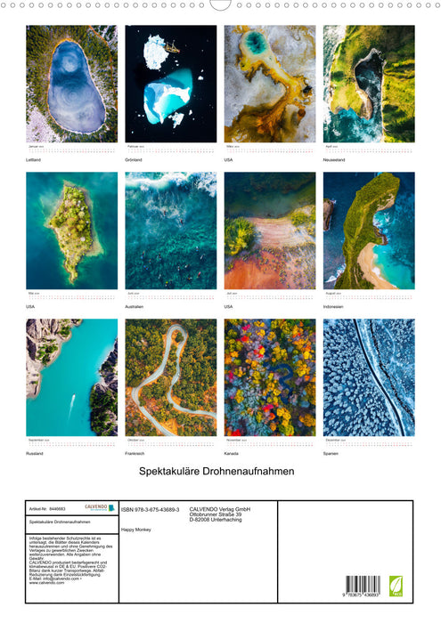 Spektakuläre Drohnenaufnahmen (CALVENDO Wandkalender 2024)