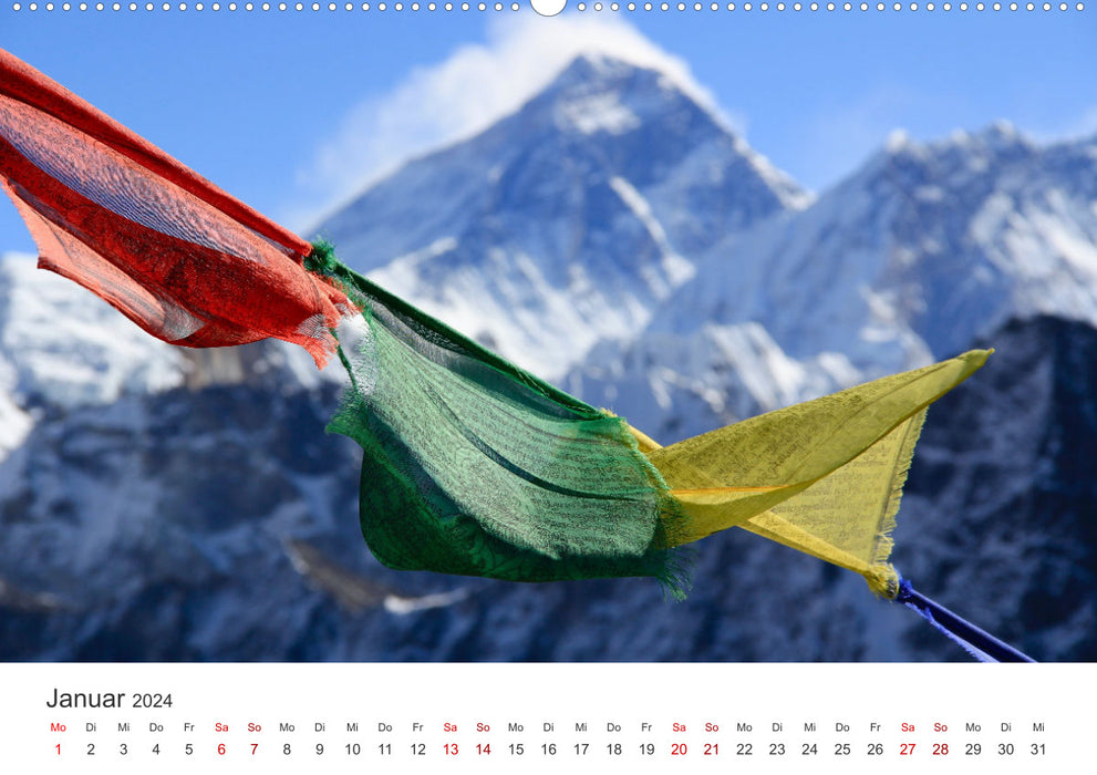 Népal - au milieu de l'Himalaya (calendrier mural CALVENDO 2024) 