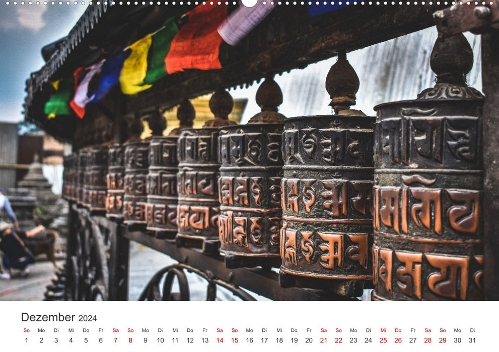 Népal - Au milieu de l'Himalaya (Calvendo Premium Wall Calendar 2024) 