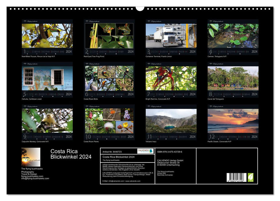Costa Rica Blickwinkel 2024 (CALVENDO Wandkalender 2024)