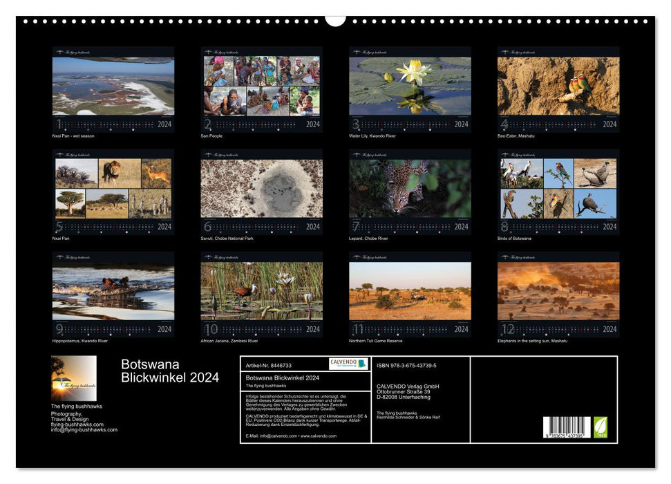 Botswana Blickwinkel 2024 (CALVENDO Wandkalender 2024)