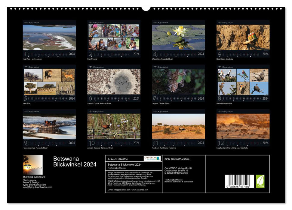 Botswana Blickwinkel 2024 (CALVENDO Premium Wandkalender 2024)